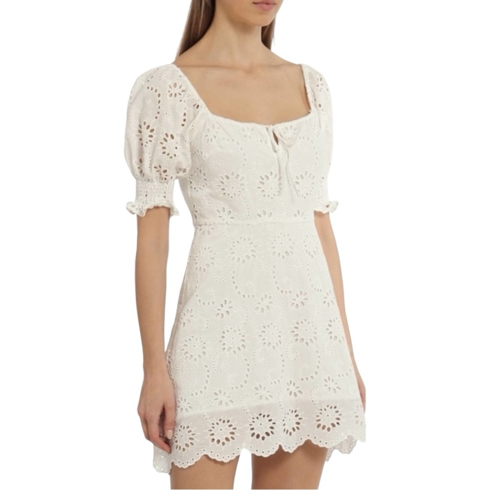 7 For All Mankind White Eyelet Dress - Fully Lined - Size Large - NWT